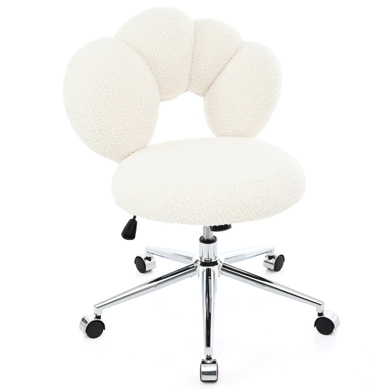 Chaise rotative à 360 ° avec intérieur en éponge douce et surface pivotante en mousse rotative, Blanc