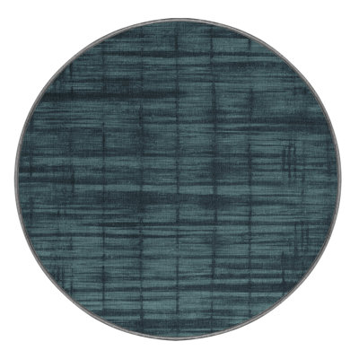 Machine Washable Abstract Green Area Rug