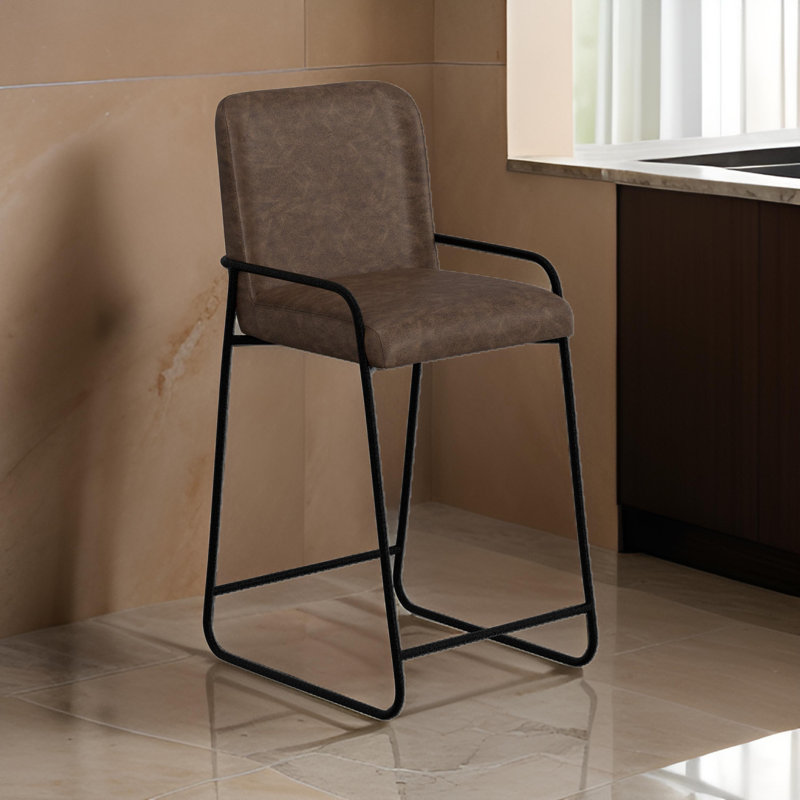 Chaise Suze, dossier arqué, Tabouret de bar (hauteur de siège 30 po), Gris
