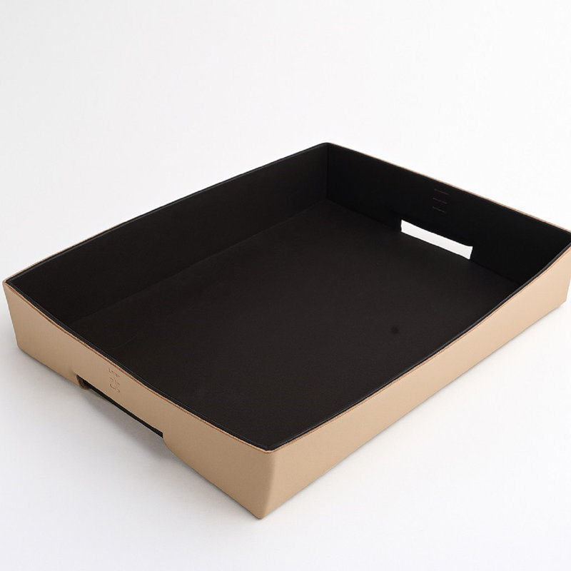 Ceryis Napa Leather  Brown Tray