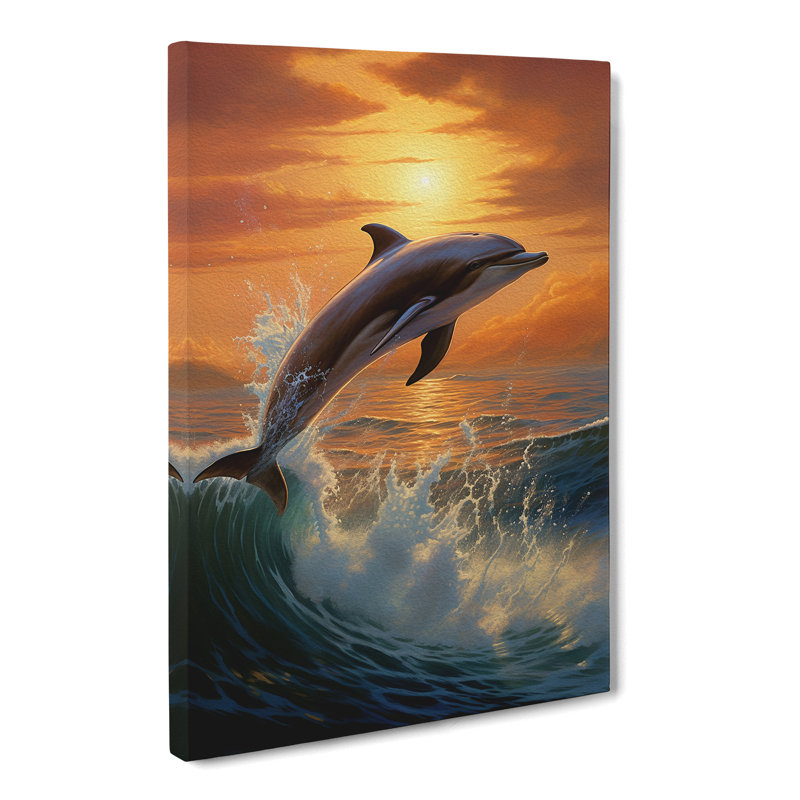 Dolphin Informel - Rectangle - Wrapped Canvas, 76cm H x 50cm W x 3cm D