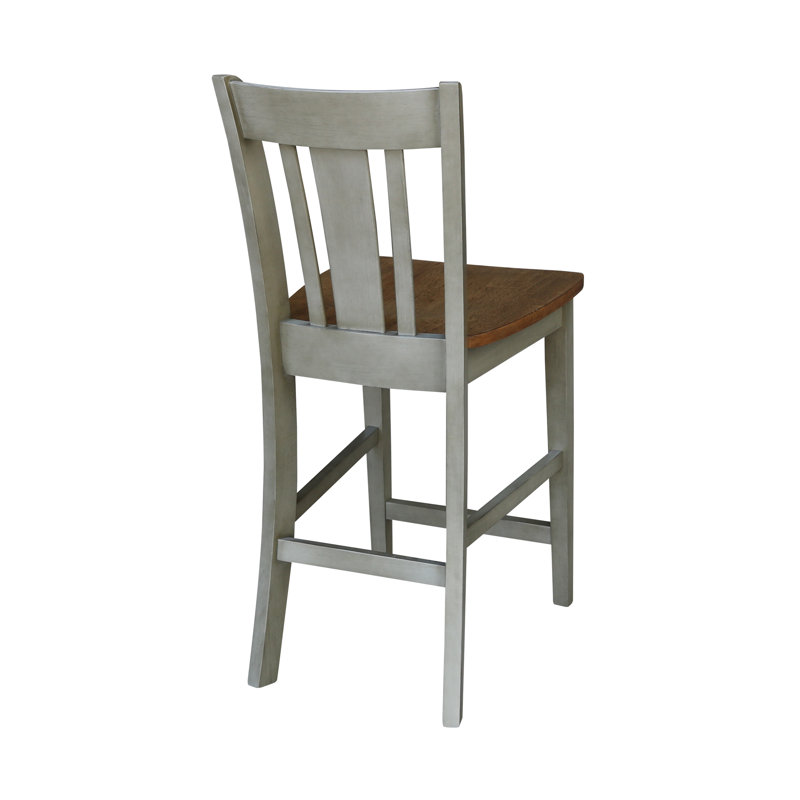 Hickory and Stone Solid Wood Saddle Counter Stool