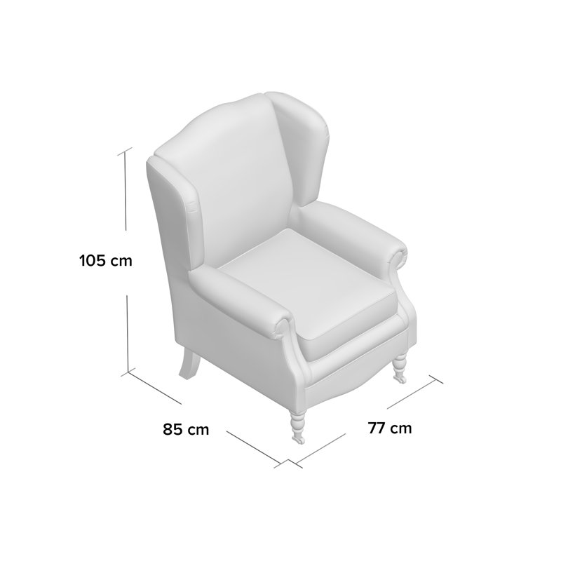 Josephson Upholstered Wingback Chair, Linea French Grey