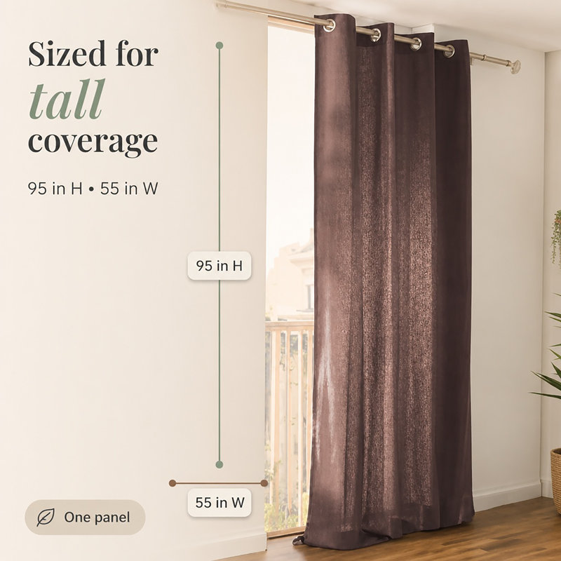 Panama 100% Cotton Room Darkening Curtain, Taupe