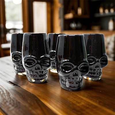 Ensemble de 6 verres à liqueur Skull