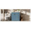 Meuble-lavabo autoportant de 76 cm avec lavabo en céramique, structure en bois massif et MDF, armoire de rangement bleu indigo avec 3 tiroirs et portes à fermeture douce