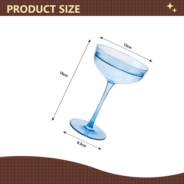 (D) Modern Drinkware Glassware Set of 4, 7oz. Juice, Water Glasses