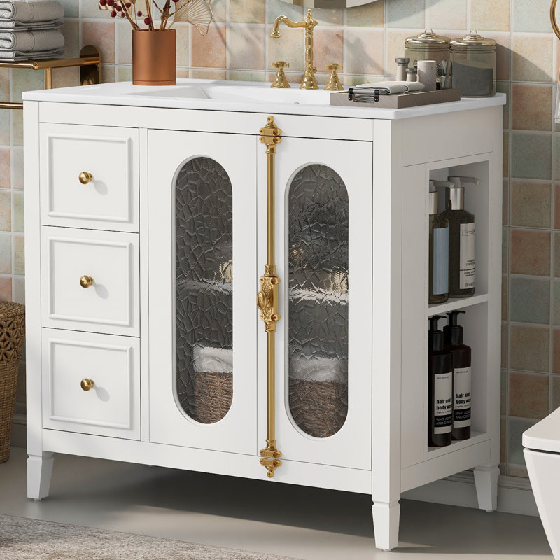 36" Bathroom Vanity With Ceremic Sink