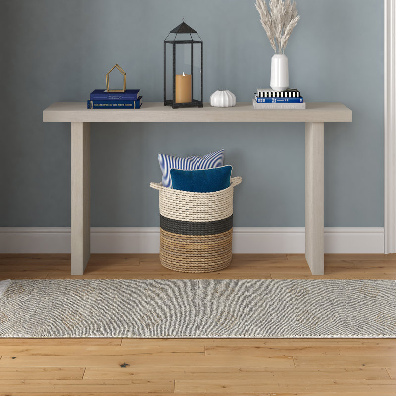 Chery 55" Wide Rectangular Console Table, Alder White