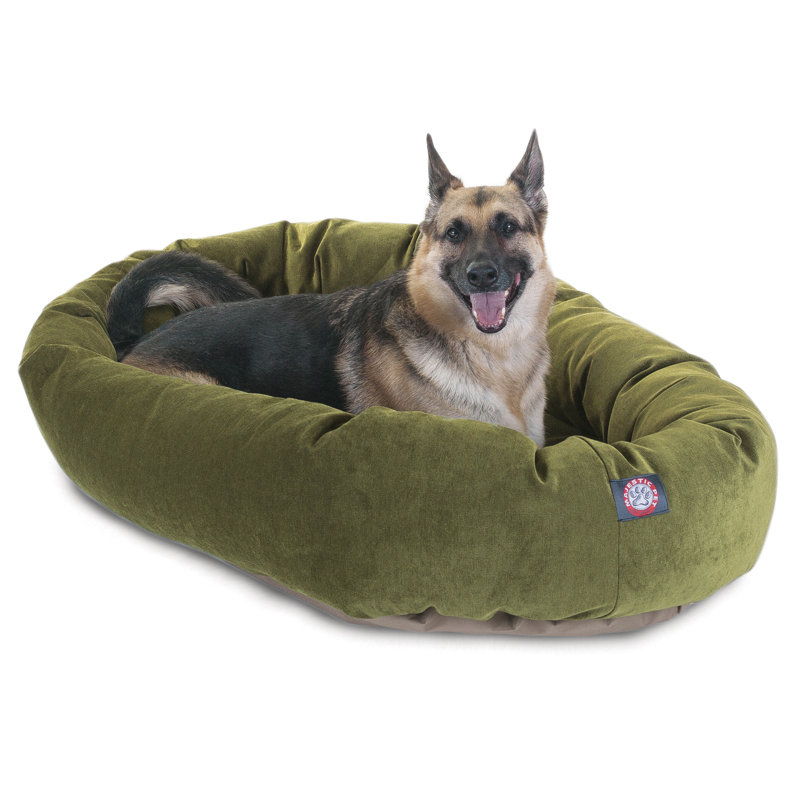 Lit ovale pour animal de compagnie, Très grand (l 35 po x P 52 po x H 11 po), Fougère