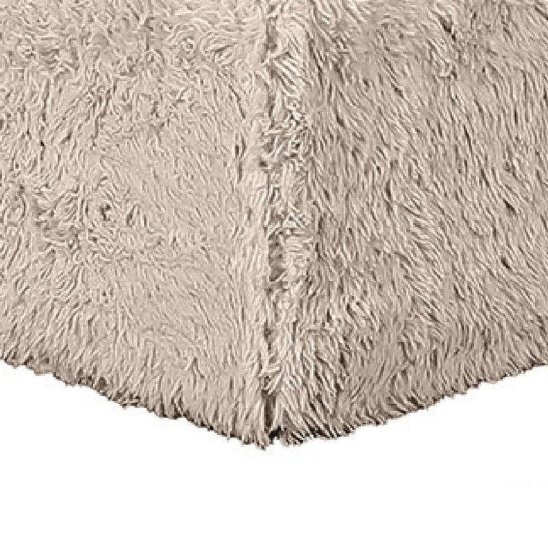 Repose-pieds modulaire Appi, mousse compressée, fausse fourrure brun taupe 27 po, Brun taupe