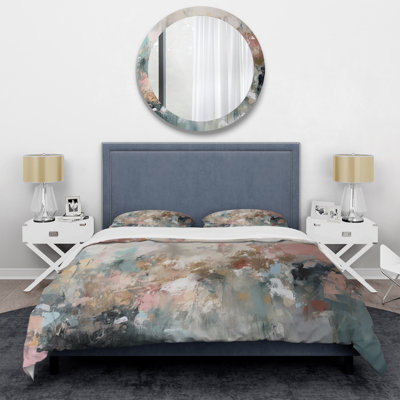 Brushstroke Abstract Painting I - Abstract Collages Duvet Cover Set - Microfiber Polyester
