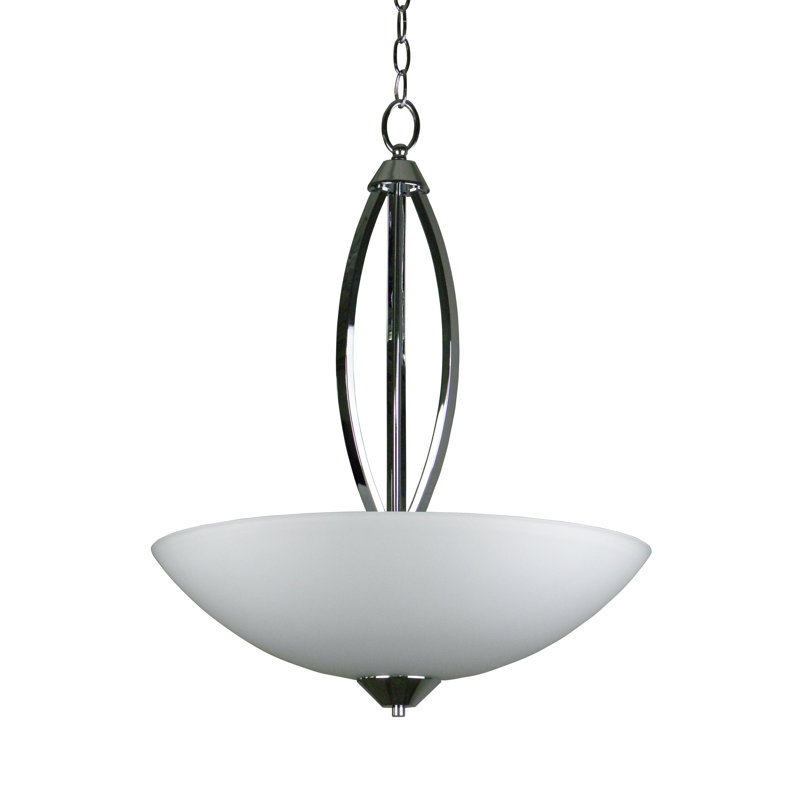 Luminaire suspendu unique à 3 lumières Anna, Chrome