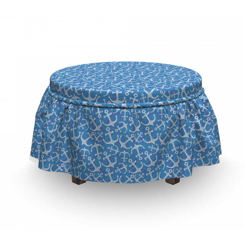 Ensemble de housse pour repose-pieds coussin de boîte 2 pièces anchor main