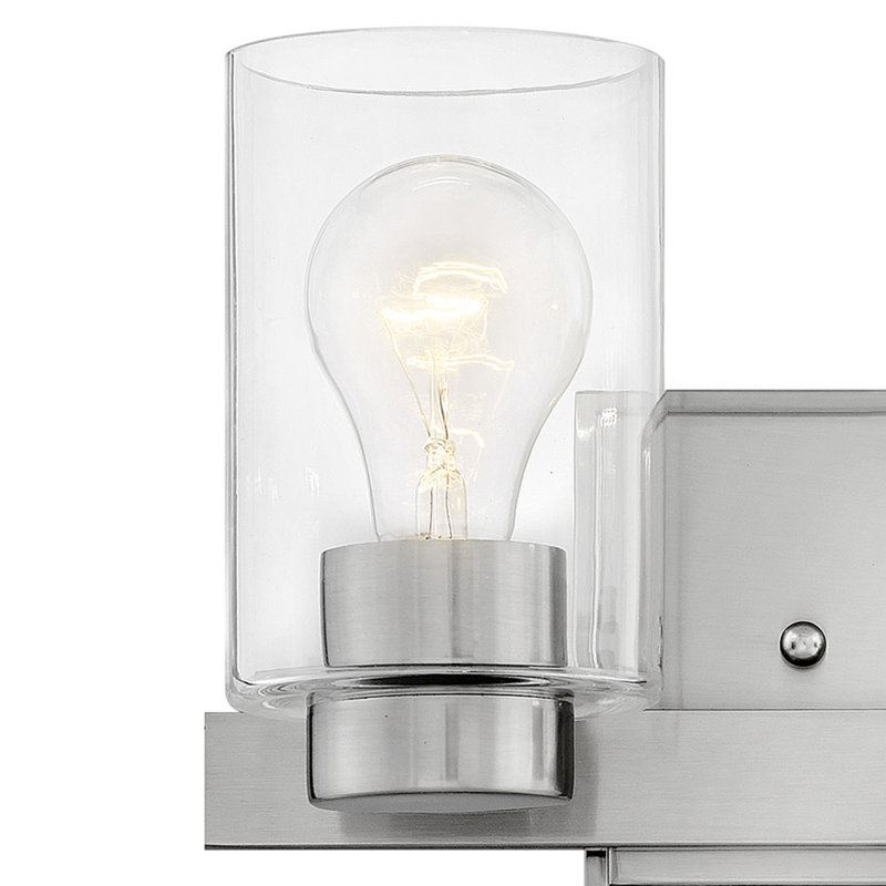 Miley 2-Light Vanity Light, Brushed Nickel/Clear