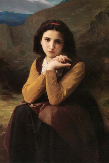 « mignon » par william bouguereau-impression non encadrée, H 42 po x l 28 po x P 1,5 po