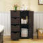 Armoire autoportante en bois avec 4 tiroirs et porte latérale-560007590