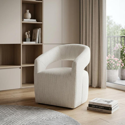 Fauteuil 26 po en tissu crème