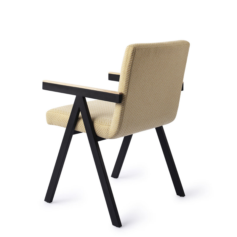 Osawatomie 47cm H Polyester Upholstered Metal Armchair in Yellow
