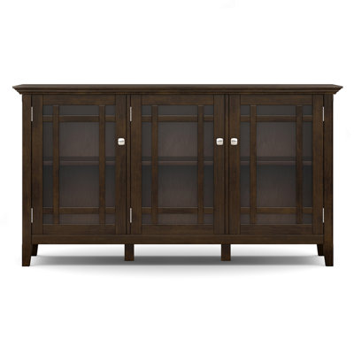 Bedford 62 inch Wide Solid Wood Wide Storage Cabinet in Dark Tobacco Brown