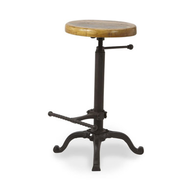 Tabouret pivotant en bois massif Rosalez