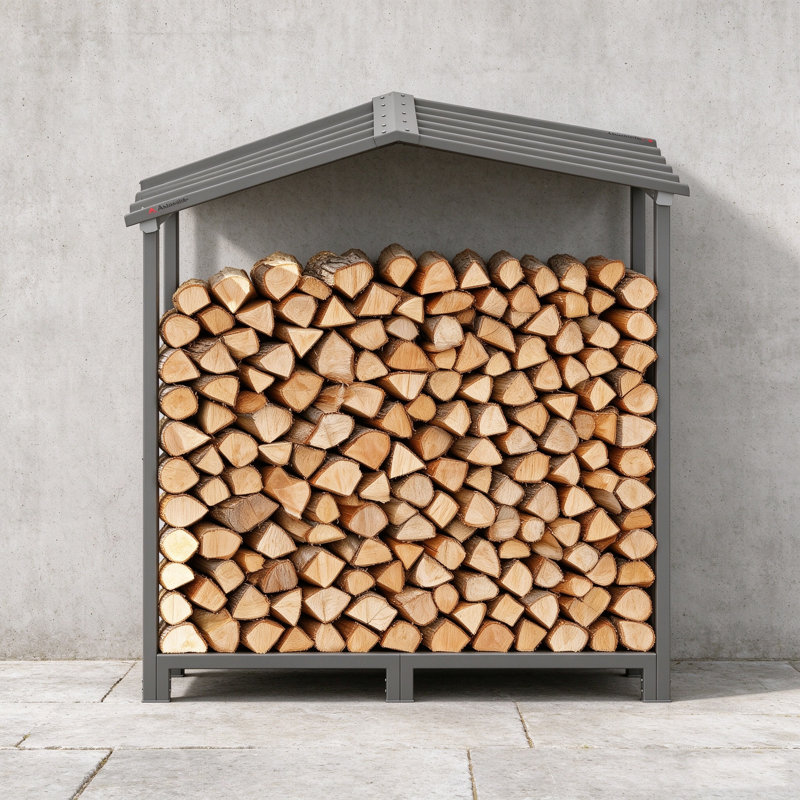 48 W x 18 D Stainless Steel and Steel Log Store