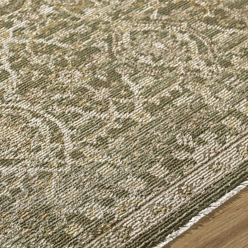 Myrtle Avenue Olive and Taupe Vintage Moroccan Area Rug, 5'3" x 7'7"