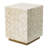Square Capiz Accent Stool with Geometric Inlay Design – Modern Decorative Seating and Side Table