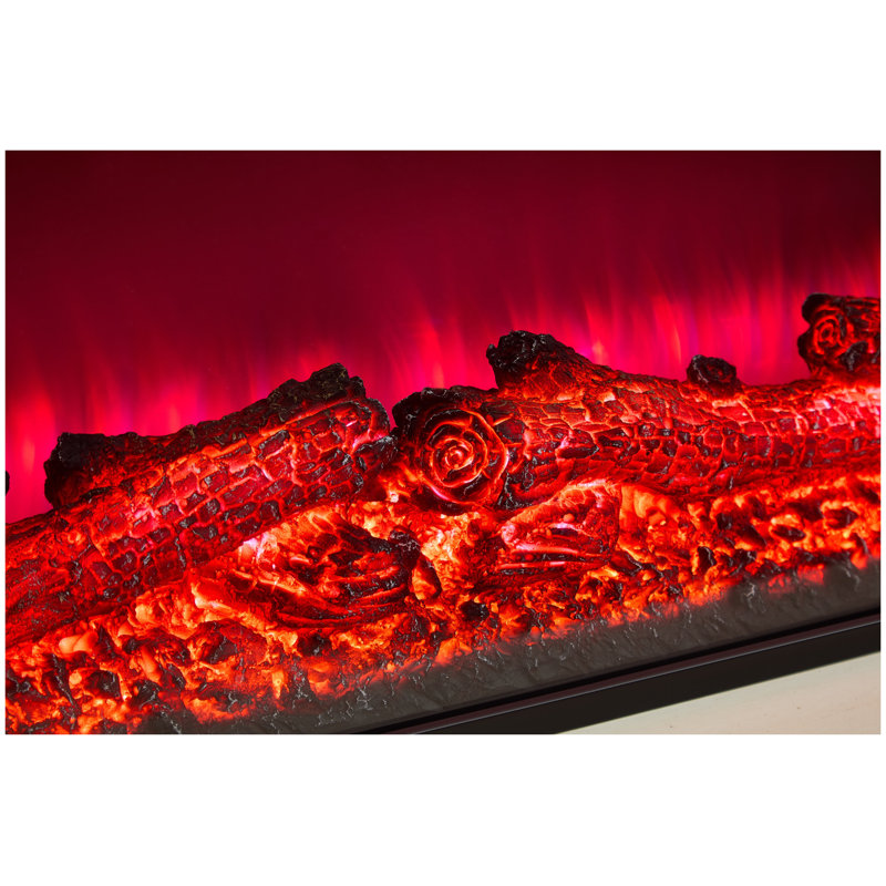 Foyer électrique encastré de 76 cm (30 pouces) avec télécommande, flamme réglable et éclairage supérieur, chauffage de 1500 W pour montage mural, noir