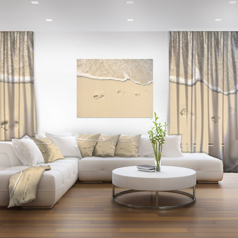 Footprints in Sand on the Beach Photographic Print on Wrapped Canvas, 30" H x 40" W x 1" D
