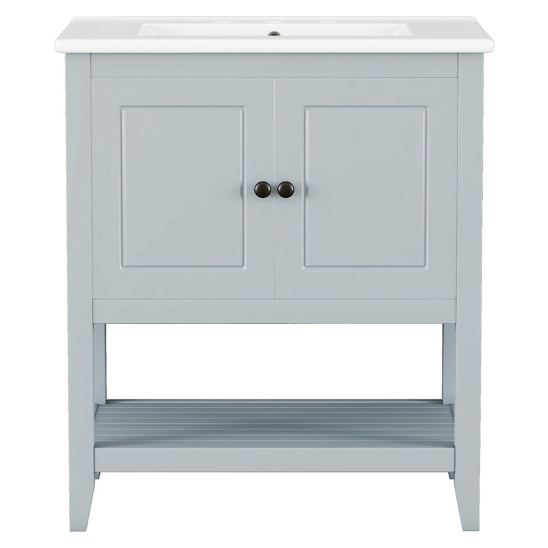Lavabo de salle de bain 30 po, Gris