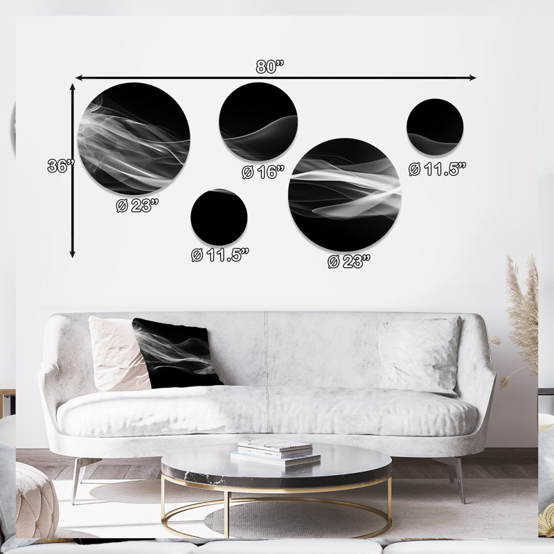 Décoration murale abstraite noire et blanche I - Modern Waves