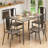 5-Piece 4-Person Rectangular Dining Table Set with Metal Frame and Armless Chairs-1552555047-1552555046