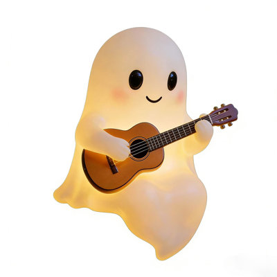 Halloween Decorations Halloween USB LED Decor Cute Guitar Ghost  Decoration for Courtyard Study and Desk