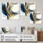 «Blue and Gold Swirl Abstract IV - Abstract Spirals», art mural
