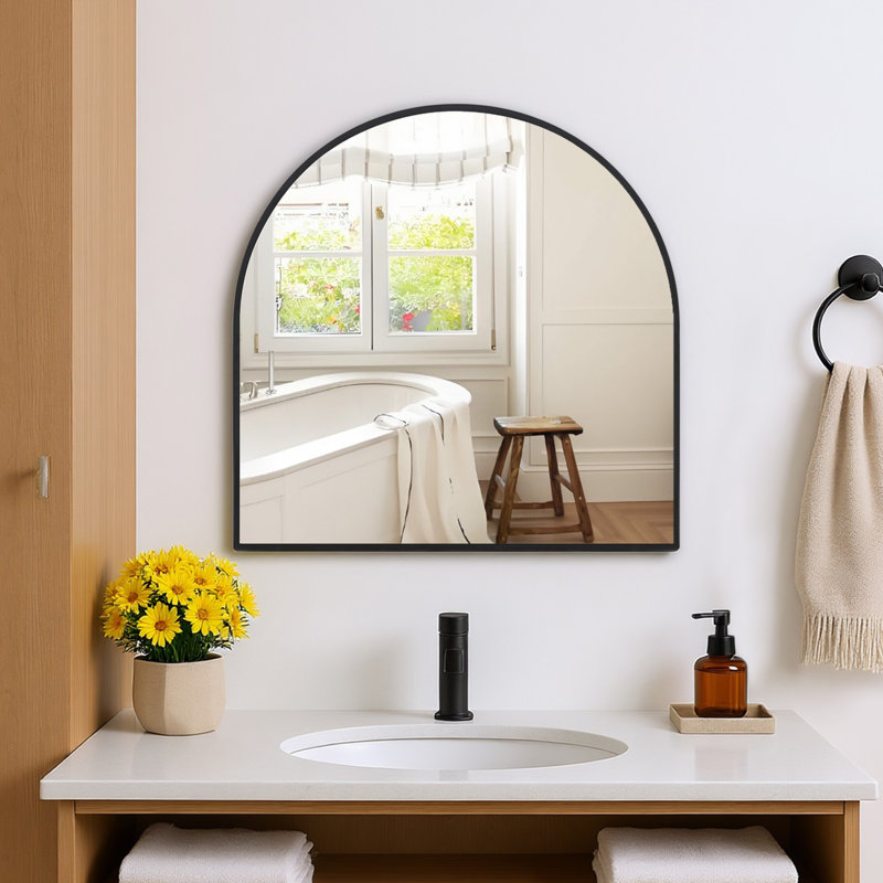 Miroir de salle de bain noir, H 30 po x l 30 po