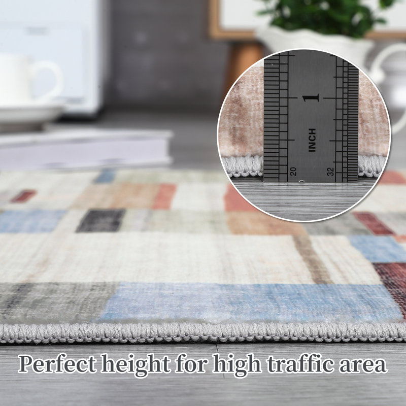 Jurdi Washable Area Rug with Non-Slip Backing, Rectangle 5' x 7'