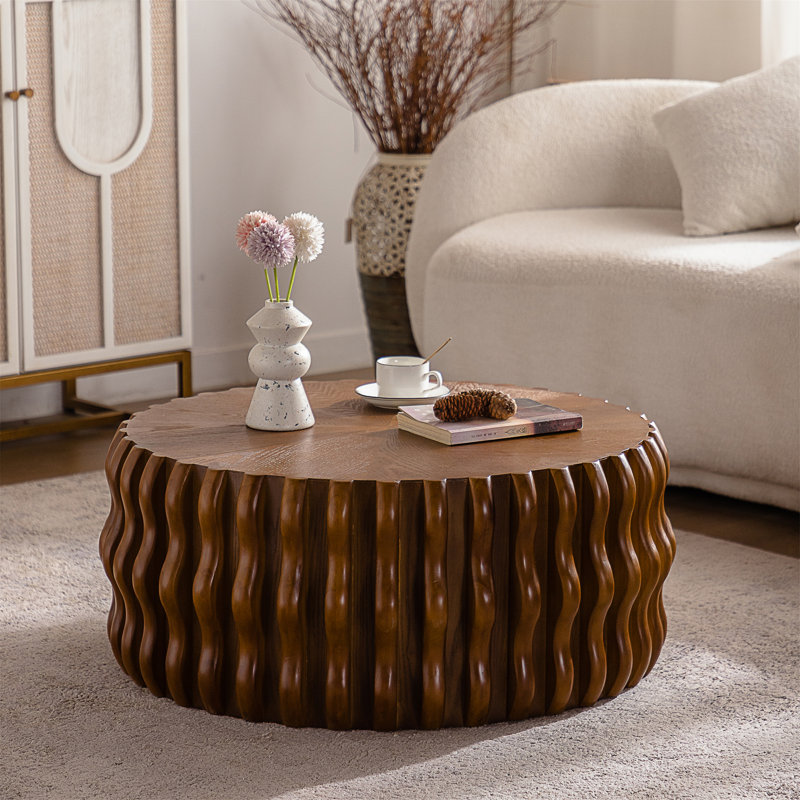 Table basse ronde Drum, H 12,99 po x L 38,58 po x l 38,58 po