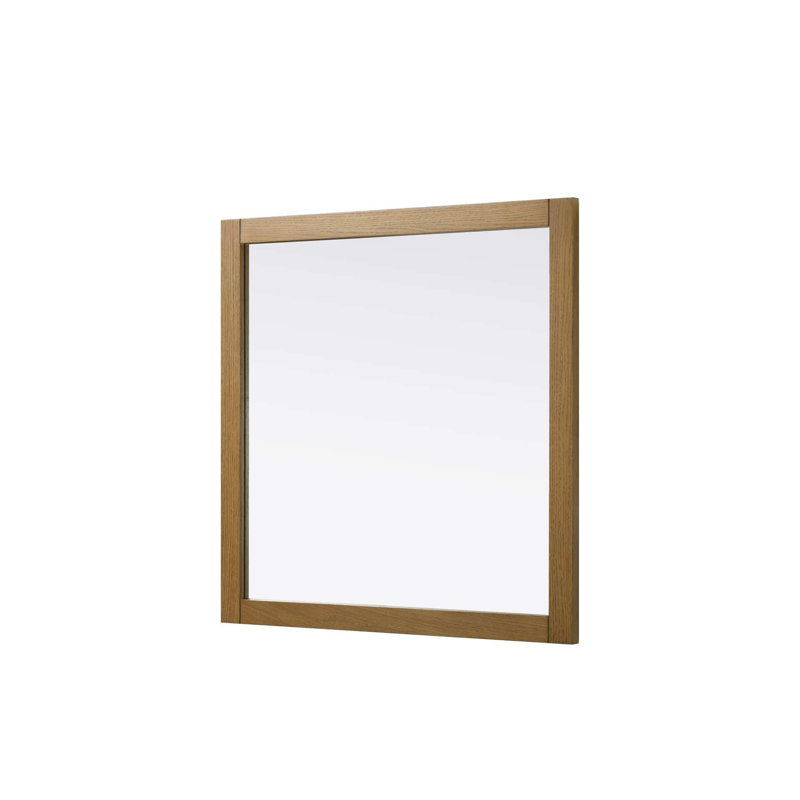 Miroir carré en bois Noah 36 x 36 po Noah, 36 po x 36 po, Miel et teck, Carrée
