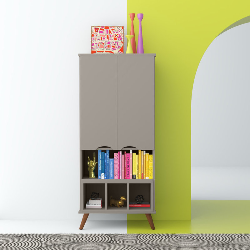 Hampton 2-Door Accent Cabinet with 6 Adjustable Shelves in Maple Cream, Maple