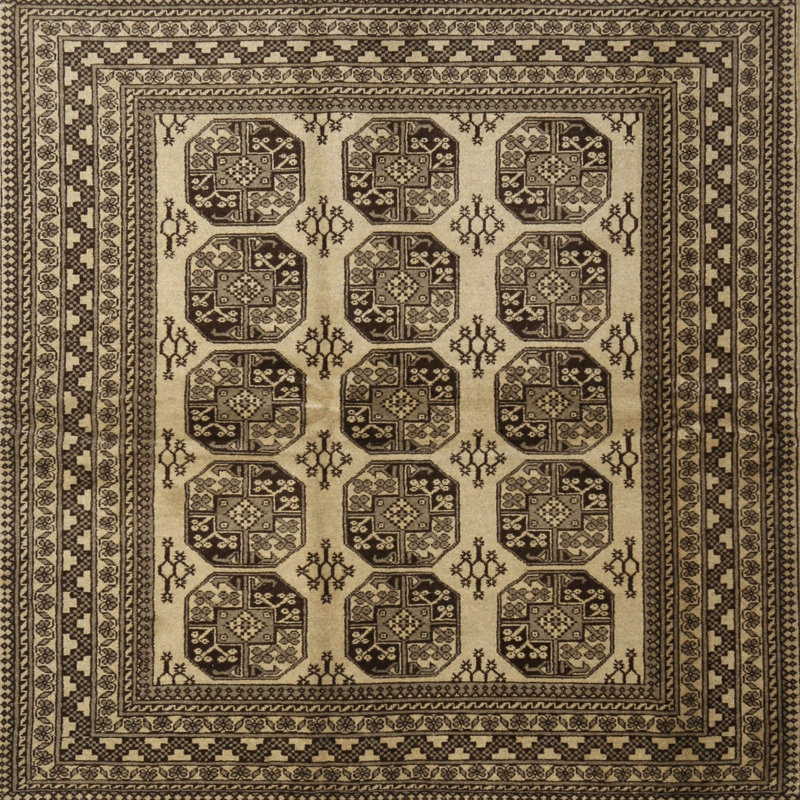 Tapis olive Southwestern, Carré 5 pi