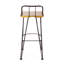 Tabourets de bar industriels avec siège en bois, structure en métal, pieds en épingle à cheveux pour un bar ou une cuisine rustique et moderne, finition en bois naturel, ensemble de 2