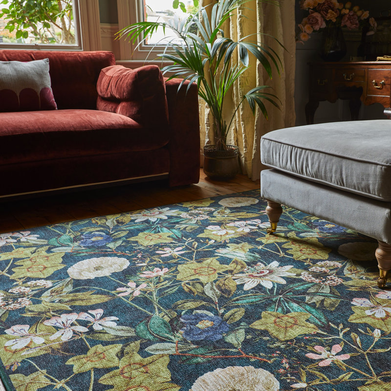 Clarke & Clarke Floral Digitally Printed 152cm X 230cm Area Rug, Rectangle 120 x 170 cm
