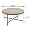 Table basse de style industriel, chêne gris vieilli et noir, X