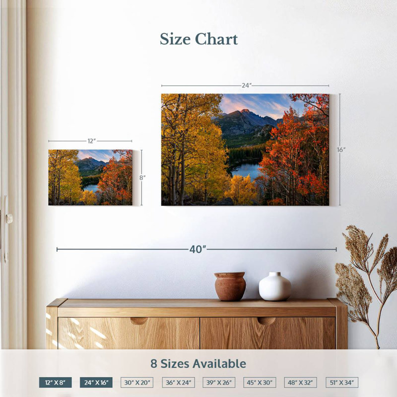 Bear Lake en automne, H 16 po x l 24 po