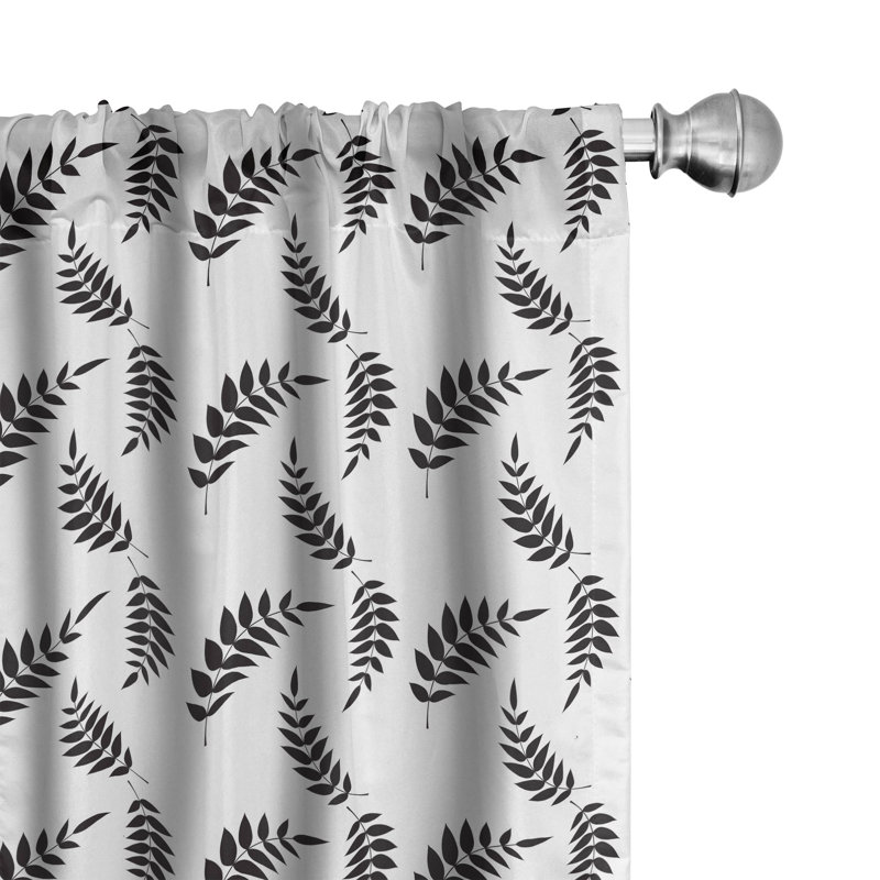 Ambesonne Floral Semi-Sheer Rod Pocket Sliding Panel, 28" x 95"