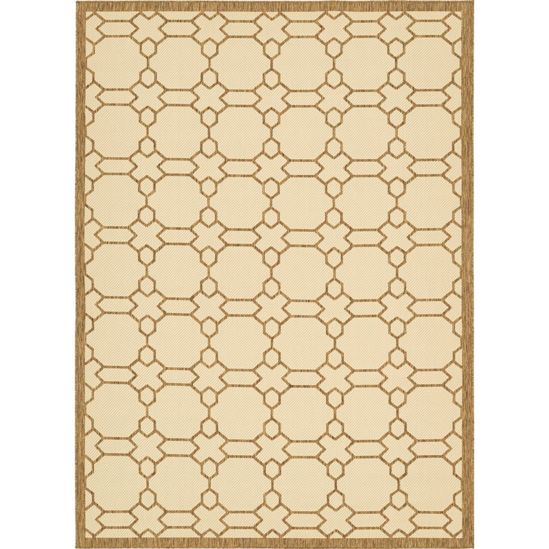 Tapis intérieur / extérieur beige Genevieve, Rectangle 8 pi x 11 pi 4 po
