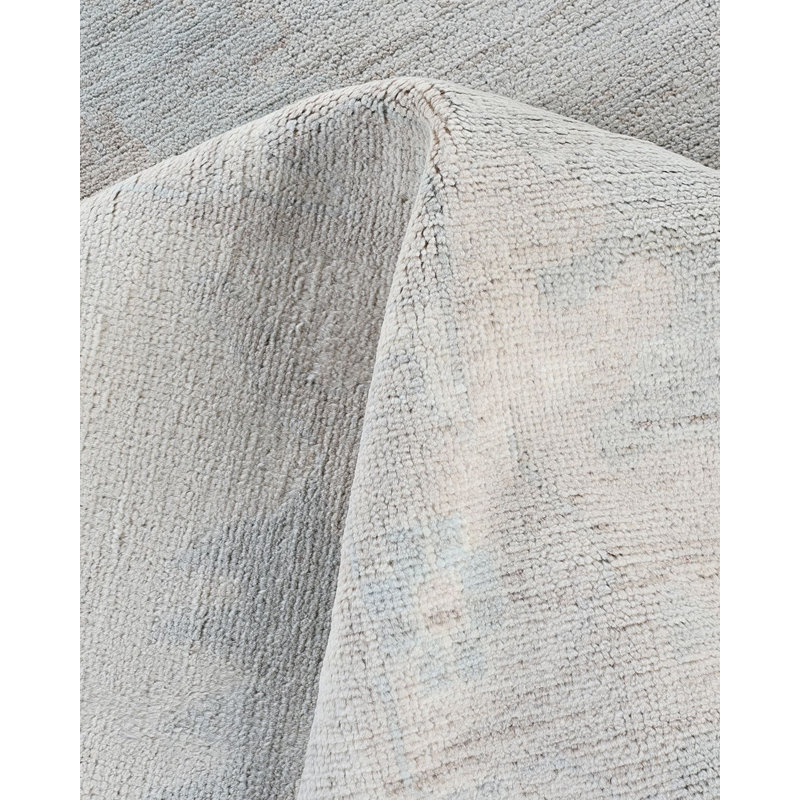 Tapis unique noué à la main de couleur ivoire 7 pi 10 po x 9 pi 9 po Jukerius