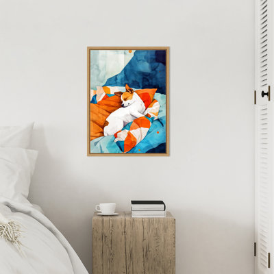 Reproduction d'art sur toile encadrée "Dogs Life Nap" par Ilora