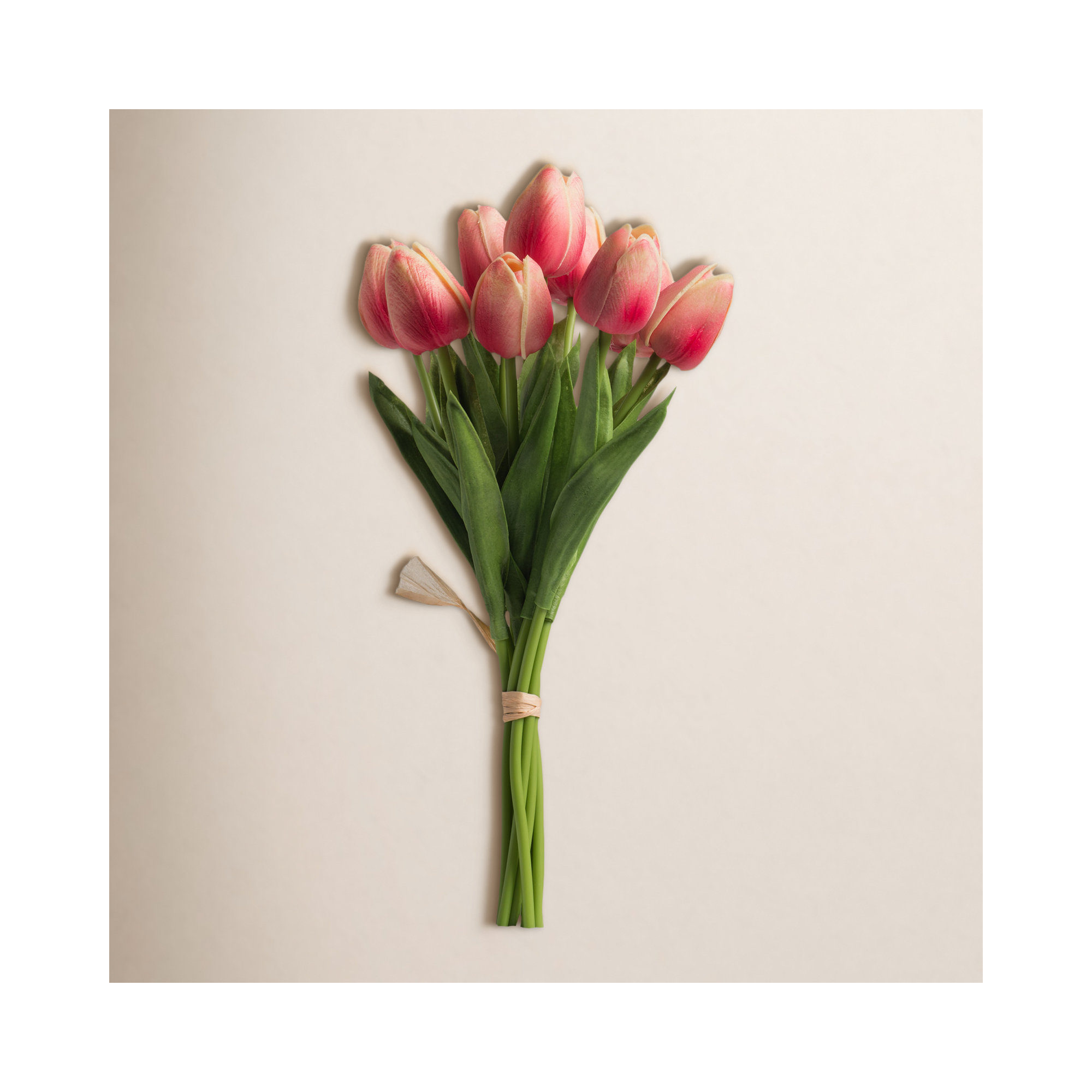 Faux Tulip Flower, 5.1" H x 3.4" W x 3.4" D, Pink